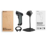Lector código de barras y QR 1D/2D manual con cable y soporte Safescan 330-W