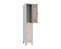 Armadio spogliatoio 2 Scompartimenti ante grigio 32,2 x 50 x 180 cm
