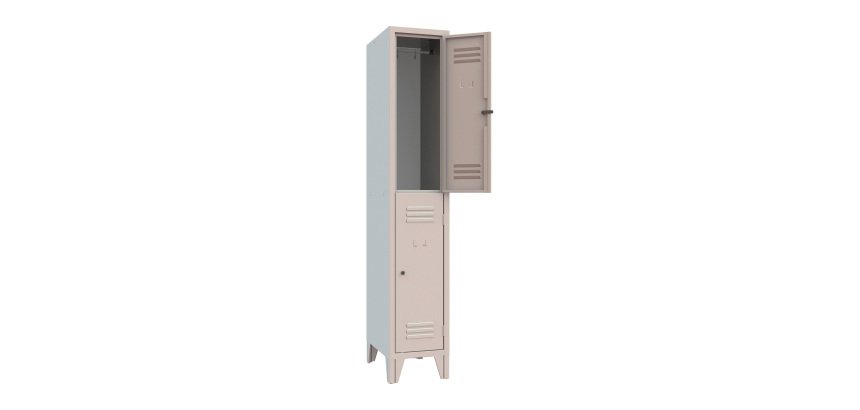 Armadio spogliatoio 2 Scompartimenti ante grigio 32,2 x 50 x 180 cm