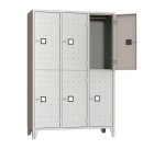 Armadio casellario 6 posti corpo ed ante grigio  RAL 7035 L 120 x P 50 x H 180 cm
