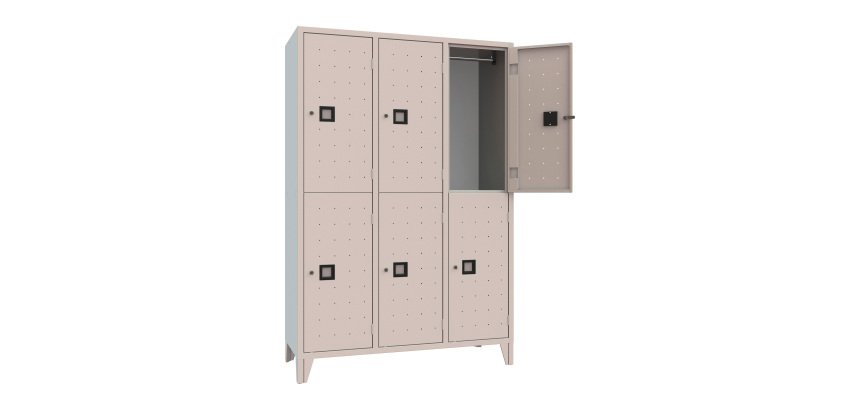 Armadio casellario 6 posti corpo ed ante grigio  RAL 7035 L 120 x P 50 x H 180 cm