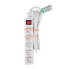Power strip with 5 sockets Zenitech with switch – 4 m cable