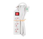 Zenitech 3-socket power strip with switch – 4m cable
