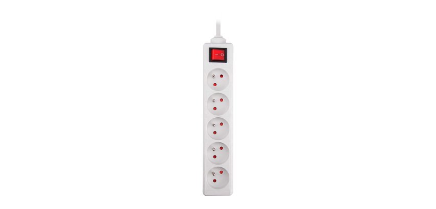Power strip with 5 sockets Zenitech with switch – 4 m cable