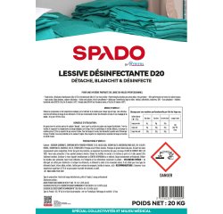 Disinfectant Powder Detergent D20 Spado by Wyritol - 200 washes - 20 kg Bag