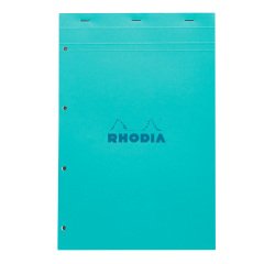 Rhodia Colors Office Pad No. 20 21 x 31.8 cm stapled colored cover - small squares - 80 sheets perforated 4 holes