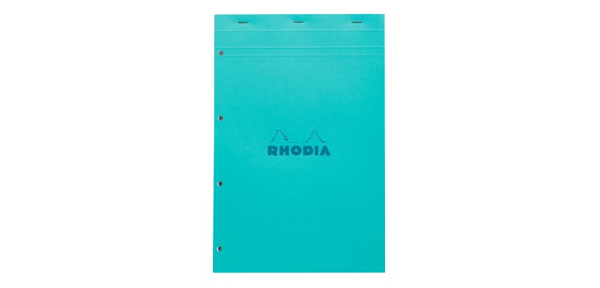 Bloc de bureau Rhodia Couleurs N°20 21 x 31,8 cm agrafé couverture couleur - petits carreaux - 80 feuilles perforés 4 trous