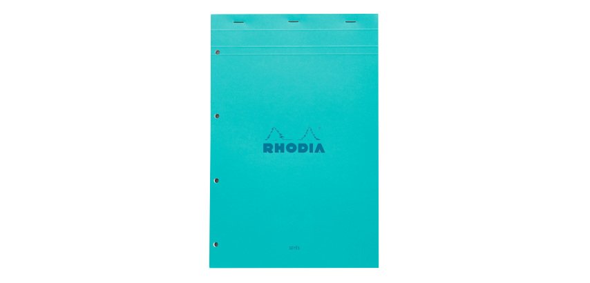 Bloc de bureau Rhodia Couleurs N°20 21 x 31,8 cm agrafé couverture couleur - grands carreaux - 80 feuilles perforés 4 trous