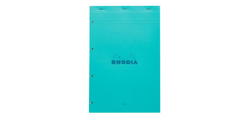 Bloc de bureau Rhodia Couleurs N°20 21 x 31,8 cm agrafé couverture couleur - grands carreaux - 80 feuilles perforés 4 trous
