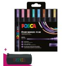 Marcador Posca PC5M colores metálicos surtidos, punta cónica 1,8 a 2,5 mm - Estuche de 8