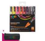 Posca-Marker PC5M warme Farben, assortiert, Rundspitze 1,8 bis 2,5 mm - Etui mit 8 = 1 Etui gratis