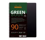 Cahier spirale Rhodia Greenbook A4+ 22,5 x 29,7 cm - ligné - perforé 4 trous - 160 pages - couverture polypropylène