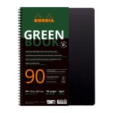 Cahier spirale Rhodia Greenbook A4+ 22,5 x 29,7 cm - ligné - perforé 4 trous - 160 pages - couverture polypropylène