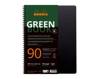 Cahier spirale Rhodia Greenbook A4+ 22,5 x 29,7 cm - ligné - perforé 4 trous - 160 pages - couverture polypropylène