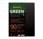 Cahier spirale Rhodia Greenbook A4+ 22,5 x 29,7 cm - petits carreaux - perforé 4 trous - 160 pages - couverture carte souple