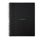 Cahier spirale Rhodia Greenbook A4+ 22,5 x 29,7 cm - petits carreaux - perforé 4 trous - 160 pages - couverture carte rigide