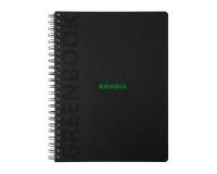 Cahier spirale Rhodia Greenbook A4+ 22,5 x 29,7 cm - ligné - perforé 4 trous - 160 pages - couverture carte rigide
