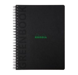 Cahier spirale Rhodia Greenbook A4+ 22,5 x 29,7 cm - ligné - perforé 4 trous - 160 pages - couverture carte rigide