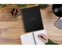 Cahier spirale Rhodia Greenbook A4+ 22,5 x 29,7 cm - petits carreaux - perforé 4 trous - 160 pages - couverture carte rigide