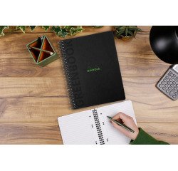 Cahier spirale Rhodia Greenbook A4+ 22,5 x 29,7 cm - petits carreaux - perforé 4 trous - 160 pages - couverture carte rigide