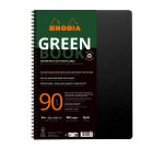 Cahier spirale Rhodia Greenbook A4+ 22,5 x 29,7 cm - ligné - perforé 4 trous - 160 pages - couverture carte souple