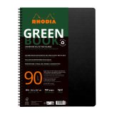 Cahier spirale Rhodia Greenbook A4+ 22,5 x 29,7 cm - ligné - perforé 4 trous - 160 pages - couverture carte souple