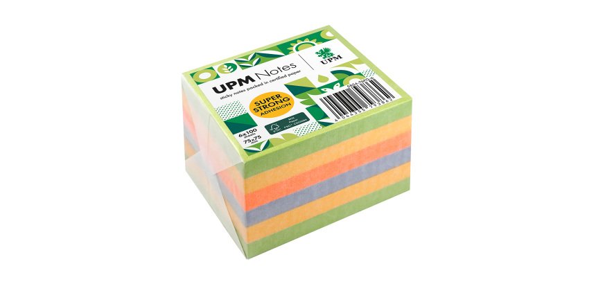 Notes repositionnables UPM Spring couleurs assorties 75 x 75 mm - bloc de 100 feuilles
