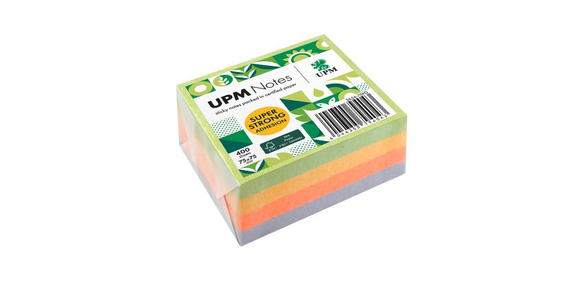 Wiederpositionierbarer Würfelblock UPM Super Strong Farben Frühling 75 x 75 mm - Block mit 400 Blatt