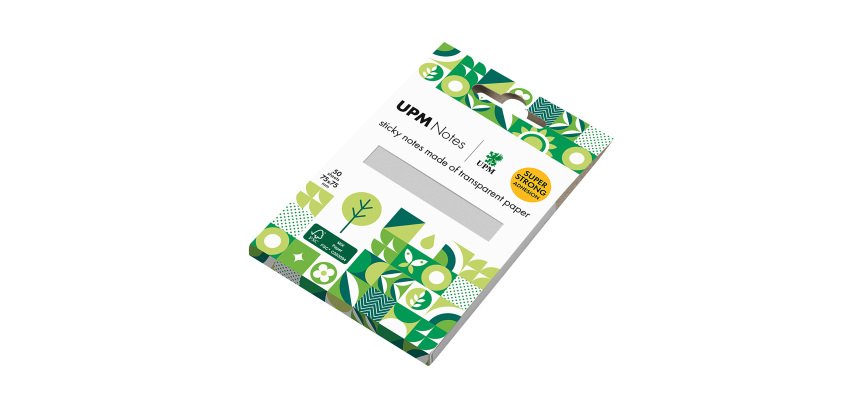 Notes repositionnables UPM Strong papier transparent 75 x 75 mm - bloc de 50 feuilles