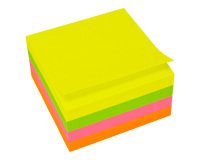 Bloc cube repositionnable UPM couleurs vives 75 x 75 mm - bloc de 400 feuilles