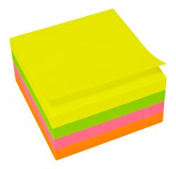 Bloc cube repositionnable UPM couleurs vives 75 x 75 mm - bloc de 400 feuilles