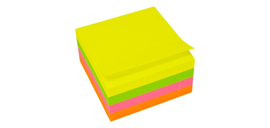 Bloc cube repositionnable UPM couleurs vives 75 x 75 mm - bloc de 400 feuilles