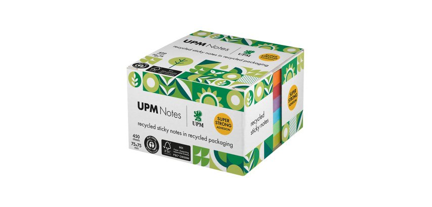 UPM Super Strong Repositionable Cube Block Nature Colors 75 x 75 mm - Block of 400 Sheets