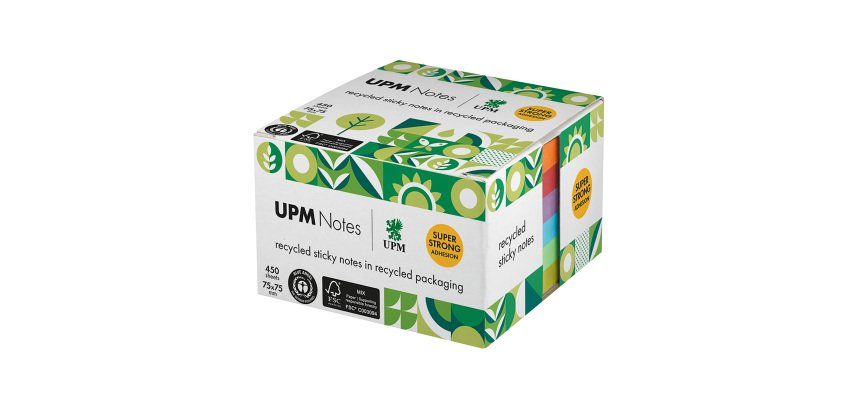 UPM Strong herpositioneerbare kubusblok, natuurlijke kleuren 75 x 75 mm - blok van 400 vel