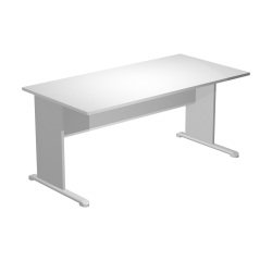 Desk with L-shaped legs in melamine-metal d 80 x h 72 cm