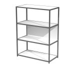Libreria componibile Doe l 90 x p 44 cm 4 ripiani bimateriale metallo-melaminico con 2 fianchi terminali