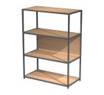 Libreria componibile Doe l 90 x p 44 cm 4 ripiani bimateriale metallo-melaminico con 2 fianchi terminali