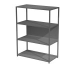 Doe modular bookcase, 90 x 44 cm, 4 shelves in two-material metal and melamine, with 2 end sides