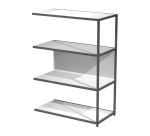 Additional module for modular bookcase Doe l 90 x d 44 cm bimaterial metal-melamine with 1 intermediate side