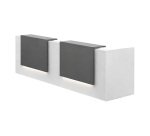 Banque d'accueil droite blanc/anthracite L 366 cm haute - Guest