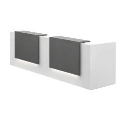 Banque d'accueil droite blanc/anthracite L 366 cm haute - Guest