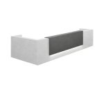 Banque d'accueil d'angle blanc/anthracite L 366 cm retour à droite - Guest