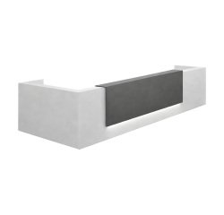 Banque d'accueil d'angle blanc/anthracite L 366 cm retour à droite - Guest