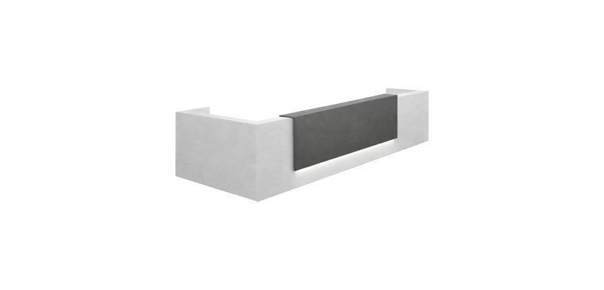 Jana L-shaped reception desk L 366 x D 88 / 226 x H 113 cm