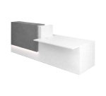 Banque d'accueil droite blanc/anthracite L 286 cm avec module bas à gauche - Guest