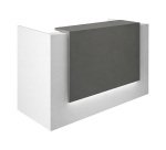 Banque d'accueil compacte blanc/anthracite L 166 cm haute - Guest
