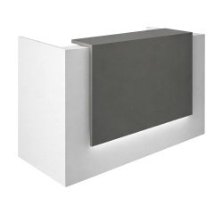 Banque d'accueil compacte blanc/anthracite L 166 cm haute - Guest