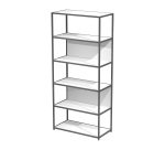 Libreria componibile Doe l 90 x p 44 cm bimateriale metallo-melaminico con 1 fianco intermedio ed 1 fianco terminale
