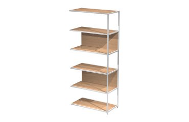 Additional module for modular bookcase Doe l 90 x d 44 cm bi-material metal-melamine with 1 end side
