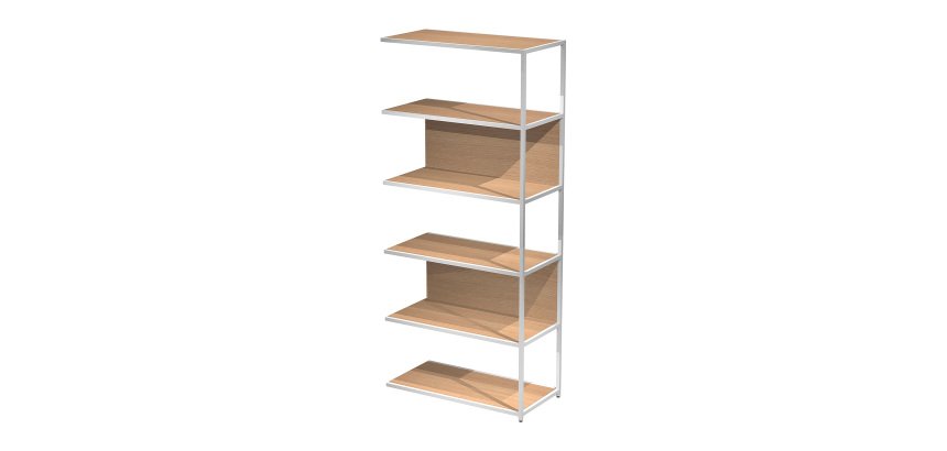 Modulo aggiuntivo per libreria componibile Doe l 90 x p 44 cm bimateriale metallo-melaminico con 1 fianco intermedio